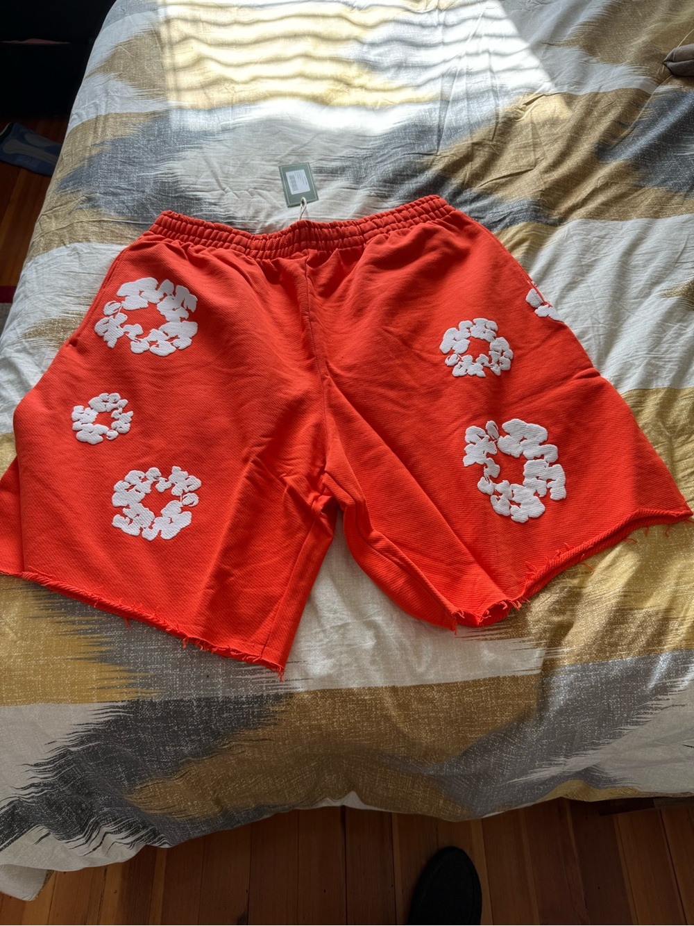 Denim Tears Cotton Wreath Orange Men’s Shorts Size 2X